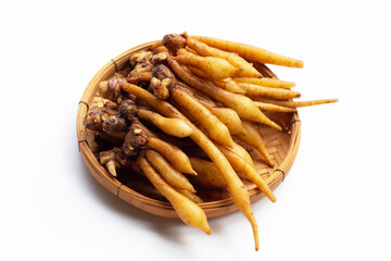 Fingerroot on a white background.