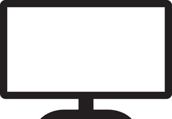 Tv icon. Editable vector illustration outline stroke. Transparent background.