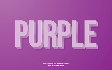 Purple 3D editable text effect premium free download
