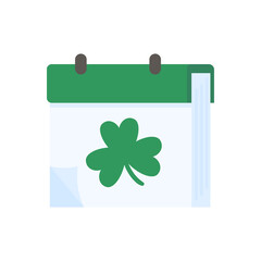 Icelandic flag calendar Reminder of Saint Patrick's Day with a Clover