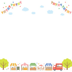 マルシェの背景イラスト