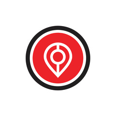 Location pointer logo design, map pin logo vector