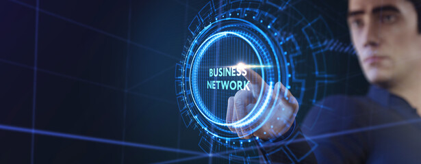 Fototapeta premium Business, Technology, Internet and network concept. Online Business Network. 3d illustration