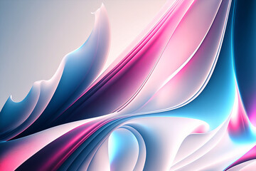 abstract futuristic waves light as lasers on pink and blue colors. Generative AI	