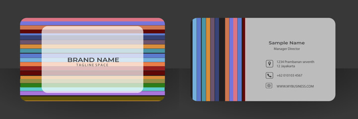 Fototapeta premium Creative business card template. Double-sided creative business card template. Landscape orientation and horizontal layout. Vector illustration.