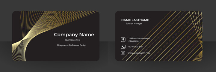 Modern simple business card template. Double-sided creative business card template. Landscape orientation and horizontal layout. Vector illustration.