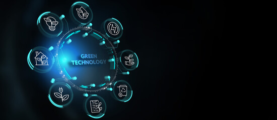 Green technology renewable energy eco friendly ecology saving zero waste. 3d illustration
