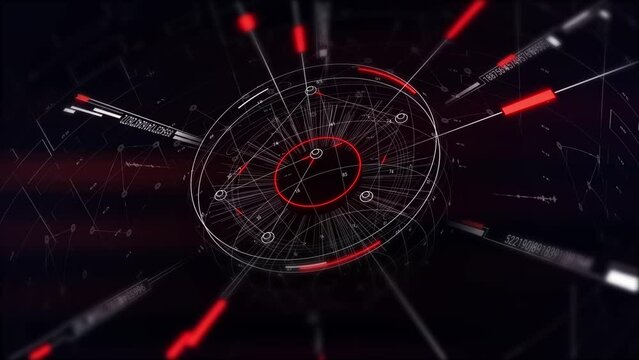 HUD futuristic screen interface or Sci Fi infographic. Loop 30-seconds