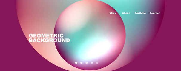 Round shapes and circles geometric abstract background. Vector Illustration For Wallpaper, Banner, Background, Card, Book Illustration, landing page