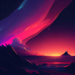 sunset in the mountains