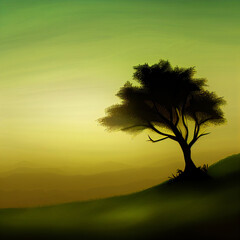 silhouette of a tree