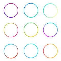 Gradient round frames bright colors