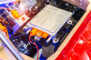 electric system of eco car front engine Automotive part concept