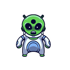 Cute Alien Hand Drawn Vector Cartoon Illustration Design