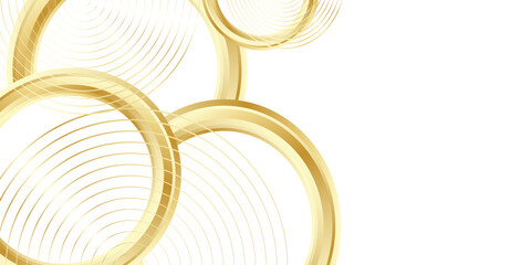 White abstract background with a golden circle with glowing effect. suitable for borders, templates, greeting cards, etc