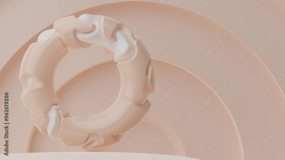 Poster 3d rendering mock up scene with podium geometry shape. elegant background with a pedestal and a show