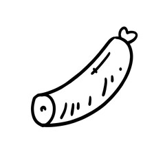 Vector Illustration of Hand drawn Sausage Outline Doodle art style