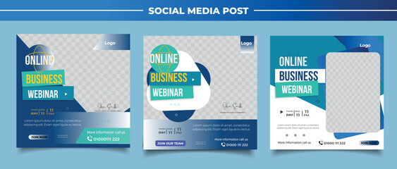 Digital business marketing banner for social media post template	