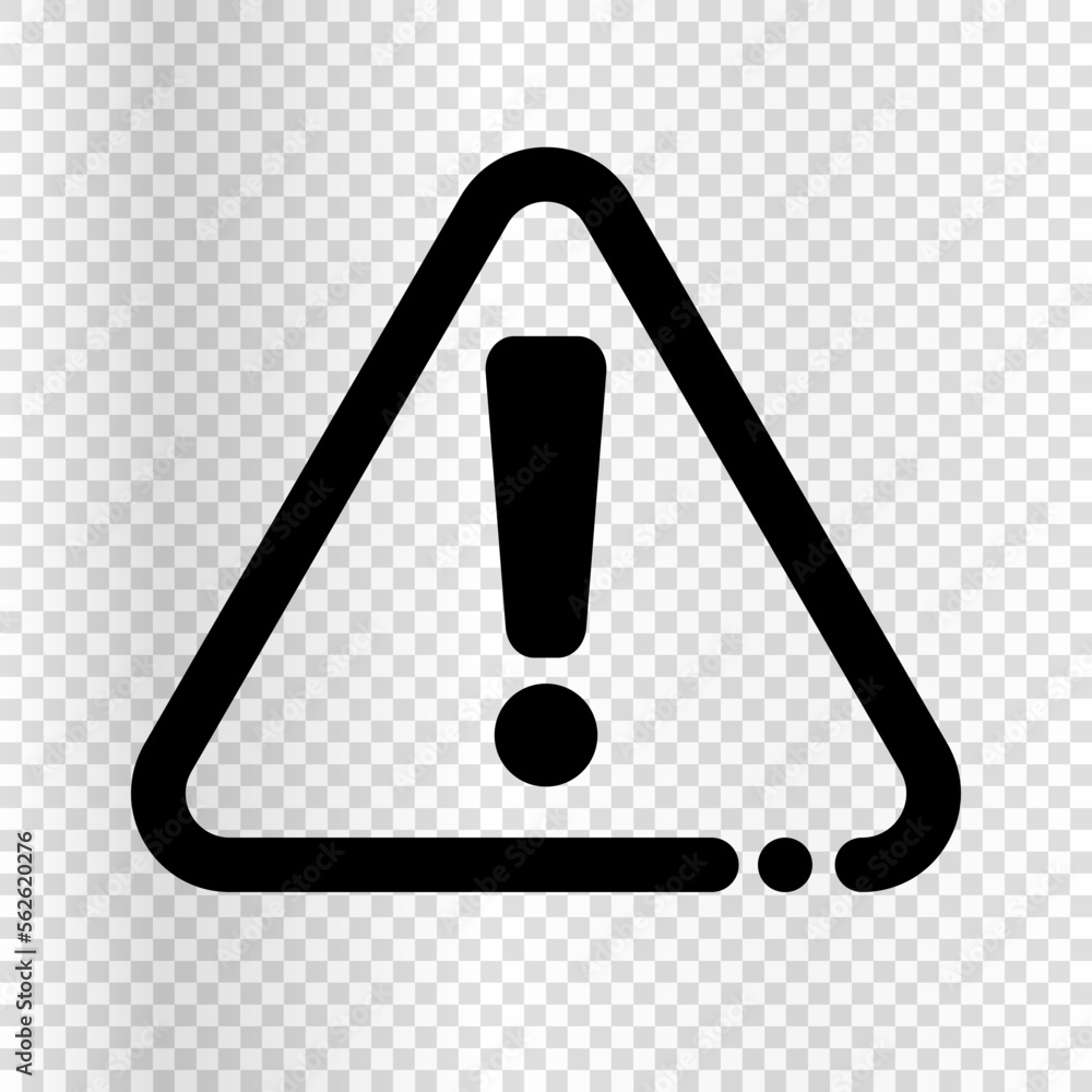 Poster caution mark isolated on transparent background. warning symbol and hazard indication. vector.