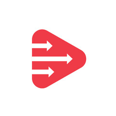 Express video logo icon, video delivery logo design template vector, play button with arrow logo