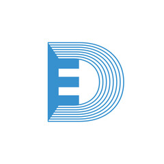 Fototapeta premium Abstract letter ED or DE logo design template vector