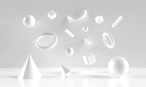White abstract background created in 3DCG