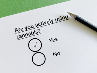 Questionnaire about substance use