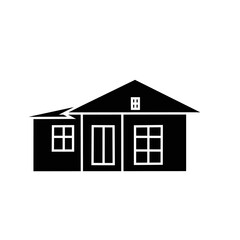 a simple and luxurious black and white logo in the form of a building/building/house, suitable for use in all fields