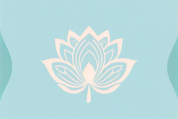 Obraz premium beautiful lotus flower art on light blue background With Generative AI