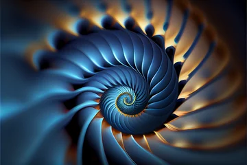 Foto auf Acrylglas Fibonacci spiral background. generative ai © Julian