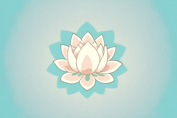 beautiful flower art on light blue background With Generative AI