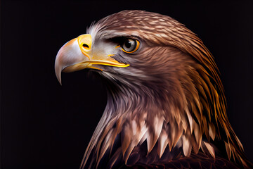 Obraz premium Portrait of a eagle. generative ai