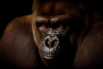Obraz premium Portrait of a gorilla. generative ai