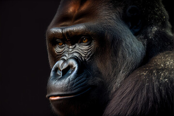 Fototapeta premium Portrait of a gorilla. generative ai