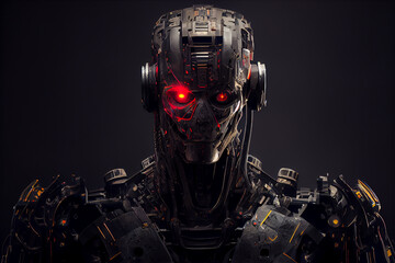 Fototapeta premium Portrait of a robot. generative ai