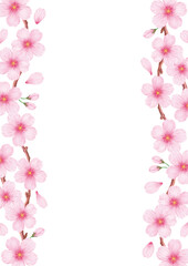 春の美しい桜のフレーム背景素材