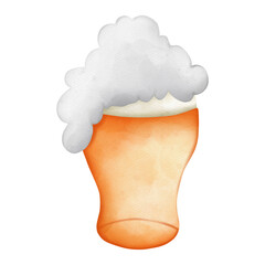 Beer mug watercolor, nordic style, Saint Patrick day Element