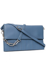 Blue Ladies Clutch Wallet Purse front View Isolated