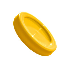 Cute yellow coin 3d rendering