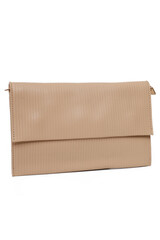 Tan Baig Ladies Clutch Wallet Purse front View Isolated