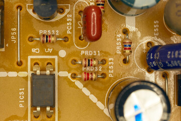 Electronic circuit board close-up