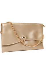 Gold Ladies Clutch Wallet Purse with Chain Strap