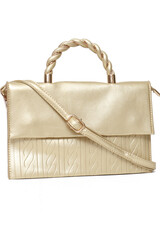 Gold Ladies Clutch Wallet Purse front View Isolated