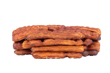 sweet tamarind isolated on white background peel pile