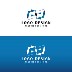Letter PNP - DP - PP - DNP Electric Logo Design - Thunder Logo - lightning Logo - Electric Logo - Batting logo