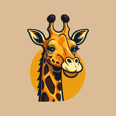 giraffe logo animal character logo mascot vector cartoon design template © Vibrands Studio