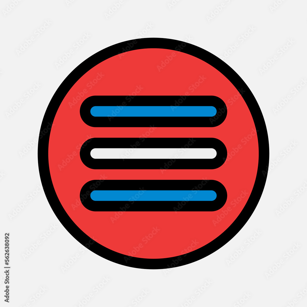 Wall mural menu icon in filled line style about essentials, use for website mobile app presentation