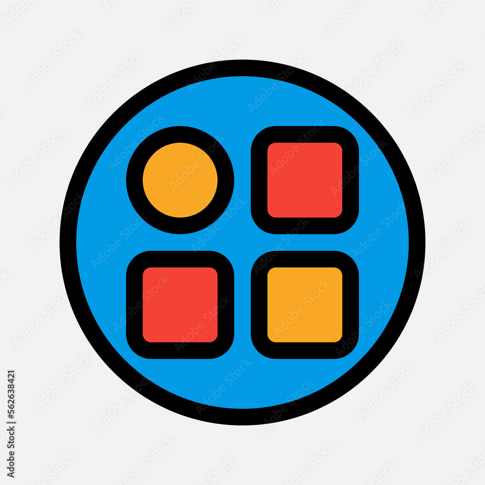 Wall mural menu icon in filled line style about essentials, use for website mobile app presentation