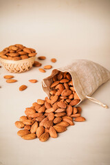 badam Falling in Cream Background 