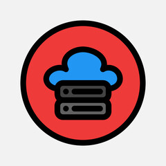 Cloud server icon in filled line style about essentials, use for website mobile app presentation